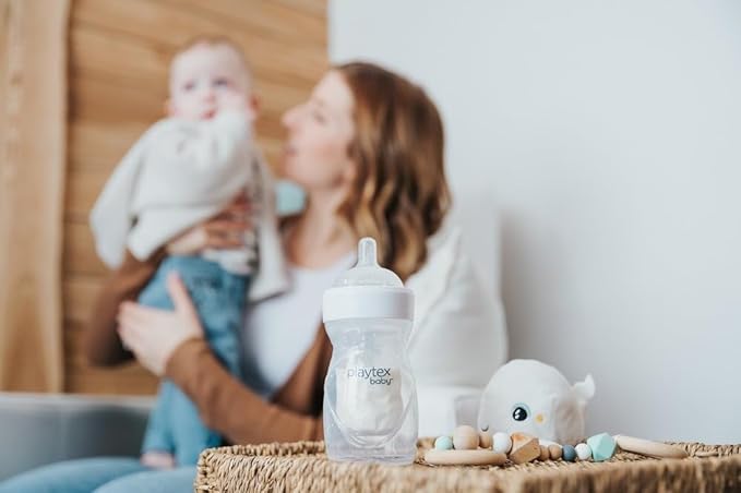 Playtex Baby NATURALATCH Comfort Wide Neck Nipples for Babies 0+ Months, Slow Flow (2 Count), Feeding Essentials for Newborn and Breastfeeding Babies
