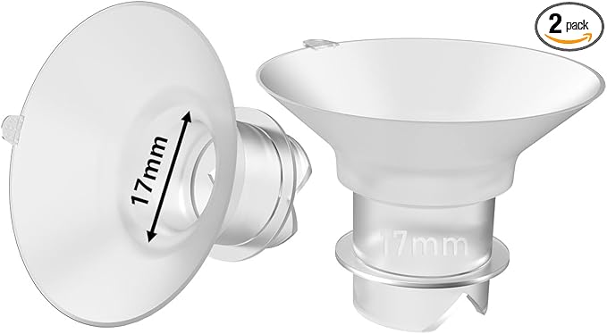 2pcs Upgraded Flange Inserts 17mm Compatible with Momcozy/Medela/Spectra/eufy/Elvie/Lansinoh/TSRETE/Paruu Wearable Pump with 24mm Shields/Flanges, Reduce 24mm Nipple Tunnel Down to 17mm