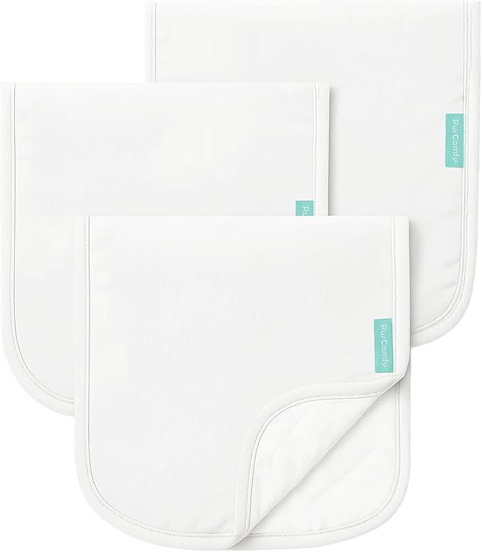 PurComfy Supersoft Burp Cloths, Premium Bamboo Viscose Baby Burp Cloths, Absorbent & Skin-Friendly, Large 21” x 10”, Unisex Baby Essentials for Feeding, Spit-Up, 3-Pack