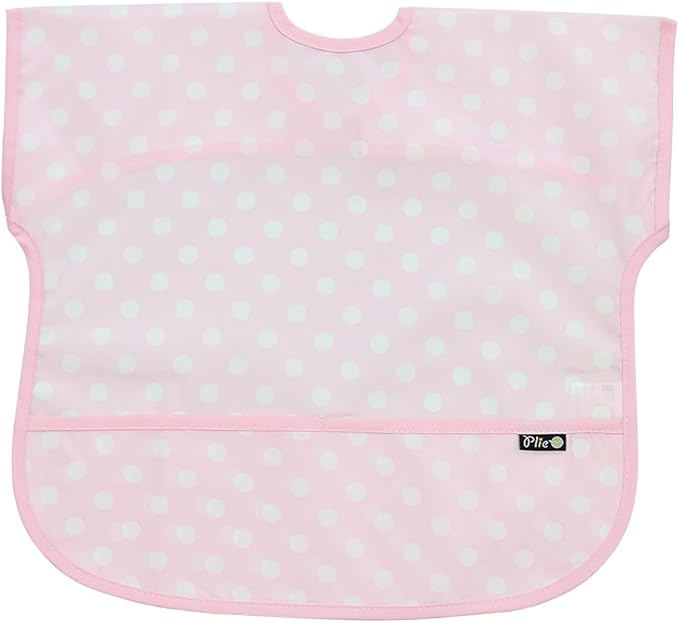 Short Sleeve Waterproof Bib for Toddlers – Feeding Apron for Mealtime, Daycare, Self-Feeding & Messy Play, Baby Bib