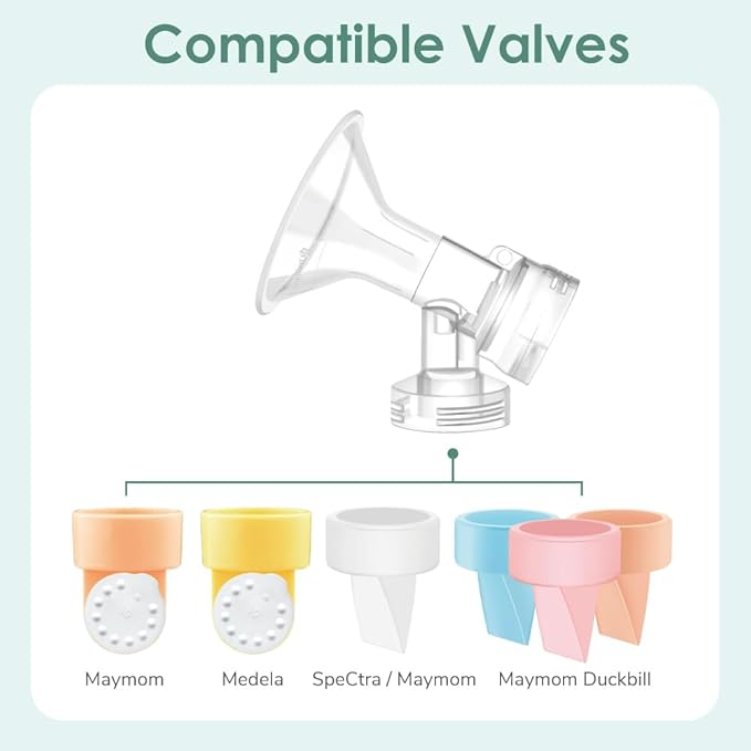Maymom MyFit Narrow Neck Base Connectors; Compatible with Medela PersonalFit Connector; Use w/Maymom Two-Piece Shield System, Compatible with Medela Freestyle Flex BreastShield; Lansinoh Shields; 2pc
