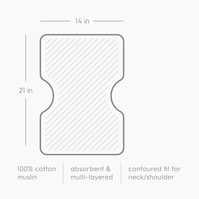 Little Unicorn Ultra-Absorbent Premium Burp Cloth | Soft on Baby's Skin | Larger Size | Ergonomic Design (Taupe Cross)