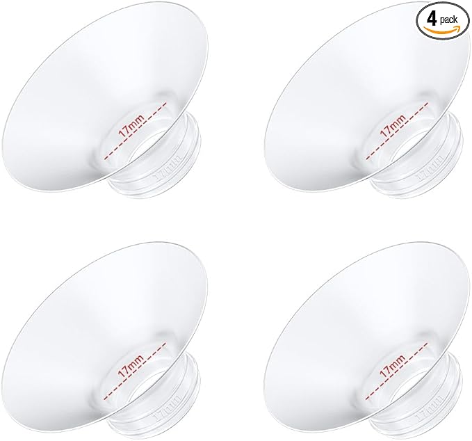 4PC Flange Insert 17mm Compatible with Momcozy M5/M6/M9/S12 Pro/V1 Pro/V1 Pro Breast Pump, Fit for Eufy/Elvie/Medela/Spectra/Lansinoh/NCVI/Lansinoh/TSRETE with 24mm Flange/Shield Breast Pump