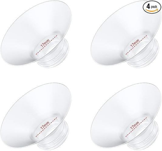 4PC Flange Insert 17mm Compatible with Momcozy M5/M6/M9/S12 Pro/V1 Pro/V1 Pro Breast Pump, Fit for Eufy/Elvie/Medela/Spectra/Lansinoh/NCVI/Lansinoh/TSRETE with 24mm Flange/Shield Breast Pump