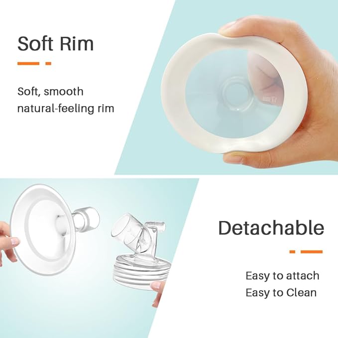 PumpMom-us 19mm Oval Flange Pump Parts for S1 S2 9 Plus Breast Pump, Replacement 19 mm Breast Shield/Duckbill Valves/Backflow Protector/Silicone Tubing