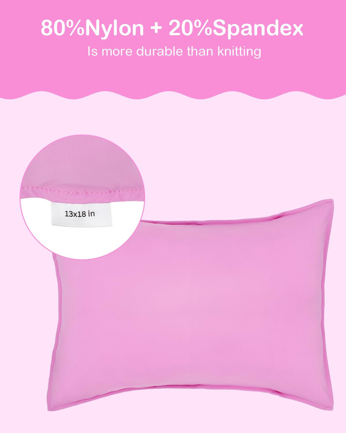 ALVABABY Toddler Pillowcases Stretchy Soft Kids Pillow Cover 2 Pack Fit 13"x 18" or 12"x16" Envelope for Girl Boy Sleepy Travel Pink 2TPN01A