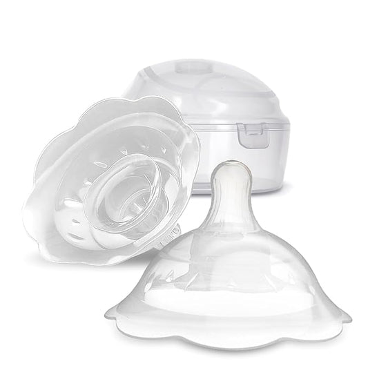 Nipple Shields for Breastfeeding Newborn - 2 Packs,Silicone Nipple Shields Breastfeeding for Baby and Mommy Breast Shell, Nipple Shield,White