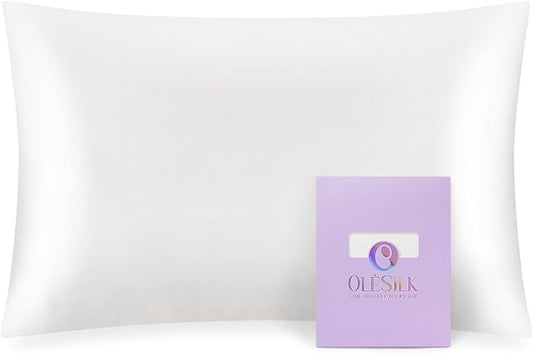 OLESILK Toddler 100% Mulberry Silk Pillowcase, Breathable Soft Smooth for Nursery Kids Night Sleeping, Silk Travel Pillow Cases with Hidden Zipper (1 Pack, Ivory, 13"x18")