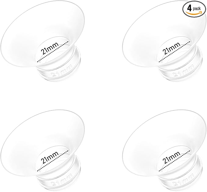4pcs Flange Inserts 21mm Compatible with Momcozy M9/M6/M5/V1 Pro/V2 Pro/S12 Pro/S9 Pro Wearable Breast Pump, for Momcozy Breast Pump Replacement Parts, Reduce 24mm Nipple Tunnel Down to 21mm