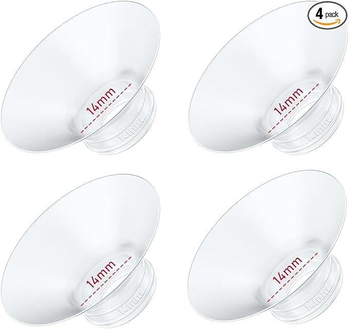 4PC Flange Insert 14mm Compatible with Momcozy M5/M6/M9/S12 Pro/V1 Pro/V1 Pro Breast Pump, Fit for Eufy/Elvie/Medela/Spectra/Lansinoh/NCVI/Lansinoh/TSRETE with 24mm Flange/Shield Breast Pump
