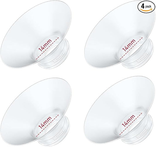 4PC Flange Insert 14mm Compatible with Momcozy M5/M6/M9/S12 Pro/V1 Pro/V1 Pro Breast Pump, Fit for Eufy/Elvie/Medela/Spectra/Lansinoh/NCVI/Lansinoh/TSRETE with 24mm Flange/Shield Breast Pump