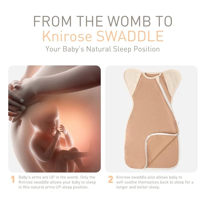 Newborn Baby Swaddle Blanket Sleep Sack 0-3 Months, Arms Up Swaddles 2 Packs Cotton, Hands Up 3-Way Transitions to Arms-Free Wearable Sleeping Sack Bag for Boys Girls Snug Fit Calms Startle Reflex