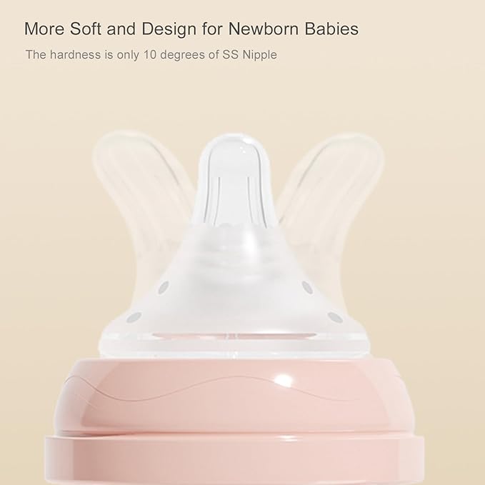 Gulicola Natural Flow Baby Bottle Silicone Nipple Level 2, Medium Flow (M), 3+ Months, 3 Counts (Pack of 1)