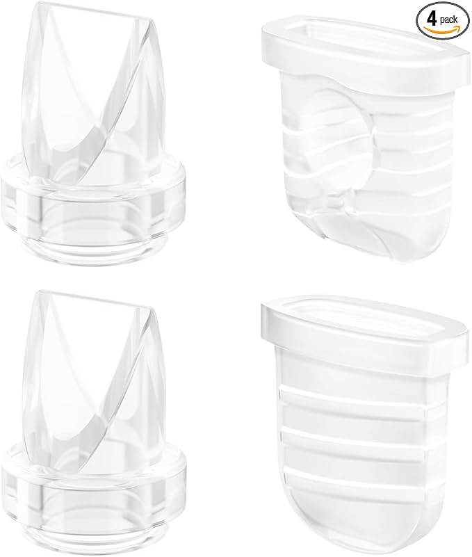 2pcs Duckbill Valves and 2pcs Silicone Diaphragms Compatible with Lansinoh Discreet Duo, eufy E10 S1 S1 Pro,NCVI Nuliie NICEGREEN Life S32 Breast Pump Replacement Parts, S32 Breast Pump Accessories