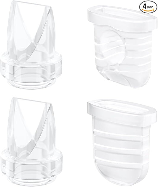 2pcs Duckbill Valves and 2pcs Silicone Diaphragms Compatible with Lansinoh Discreet Duo, eufy E10 S1 S1 Pro,NCVI Nuliie NICEGREEN Life S32 Breast Pump Replacement Parts, S32 Breast Pump Accessories