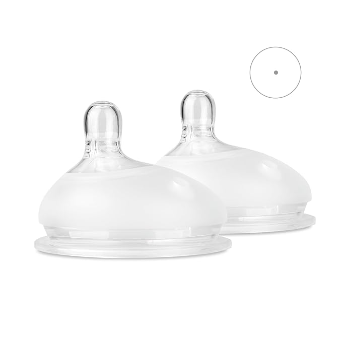 Olababy Gentle Bottle Silicone Replacement Nipple 2 Pack (0-3 Months/Preemie Flow)