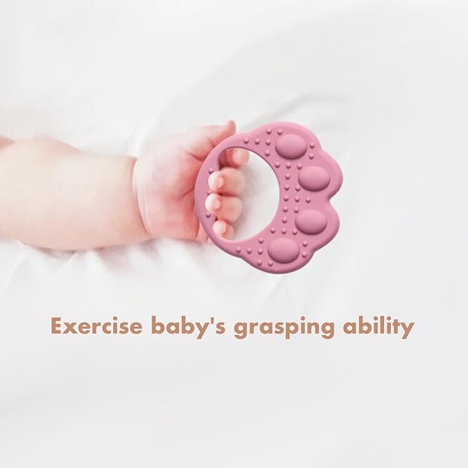 Baby Teething Bibs 6-Pack with Attachable Teether - 100% Organic Cotton, Super Absorbent & Soft Drool Bibs