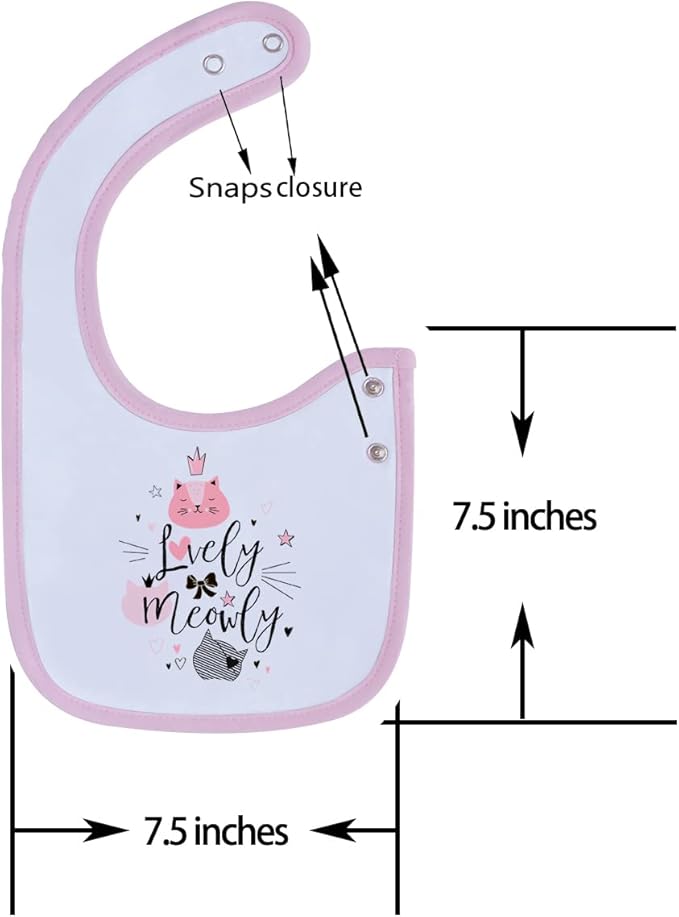 Maiwa 6 Pack Waterproof Cotton Baby Bibs for Girls Boys for Drooling Eating with Snaps