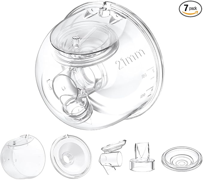 One Full Set Milk Collector Cup 21mm Only Compatible with Momcozy S12 Pro/S9 Pro Breast Pump NOT for S9/S12, S12 Pro/S9 Pro Wearable Breast Pump Replacement Parts with 21mm Flange