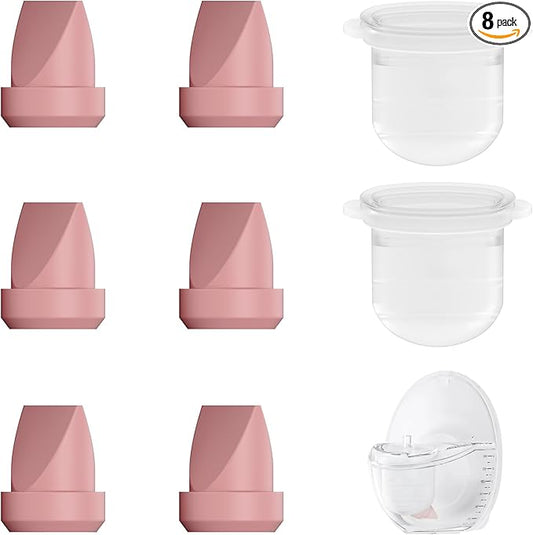 8PC M6 Breast Pump Replacement Accessories, Including 6pcs Duckbill Valve and 2pcs Diaphragms for Momcozy Mobile Style | M6, Replace for Momcozy Pump Parts, Not Original Parts, 8PC Red