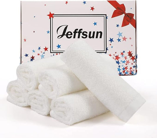 Baby Washcloths 6 Pack, 10x10 inch Heavenly Soft Small White Wash Cloths for Face and Body, Gentle & Safe Face Towel on Sensitive Skin, Baby Essentials Bath Shower Gifts for Newborn Kid Toddler Child