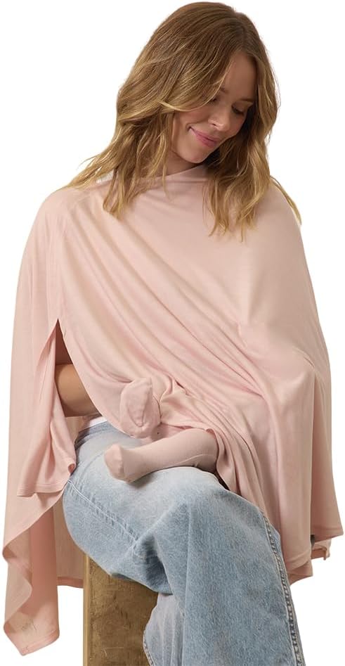 Solly Baby Nursing Cover, Ultra-Breathable, Lightweight Breastfeeding Cover-Up, Buttery-Soft Fabric, Universal Fit, Postpartum Essentials, Newborn Must Haves, Ballet