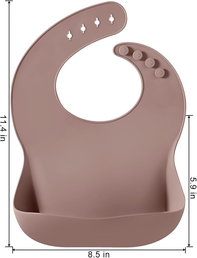 PandaEar 3 Pack Silicone Bibs for Babies - Waterproof, BPA Free, Soft Durable Bibs for eating with Pocket Food Catcher