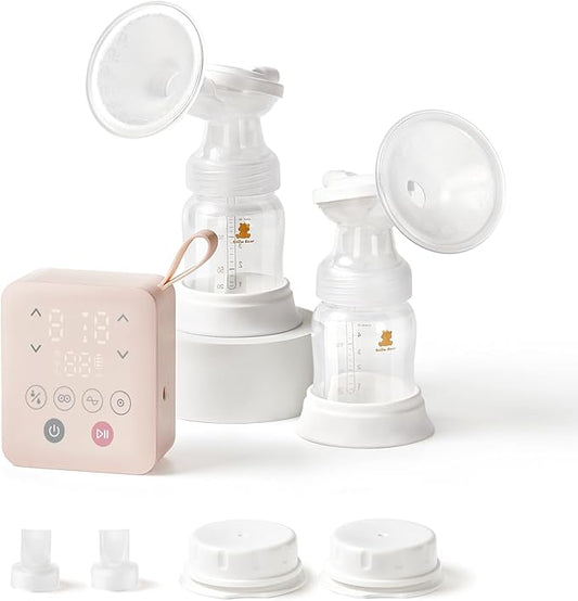 Snow Bear Electric Breast Pump, 4 Pumping Modes & 9 Intensity Levels, Portable Split-Tube Design for Double/Single Use 2500mAh Battery, Fast Charging, Quiet & Easy to Clean