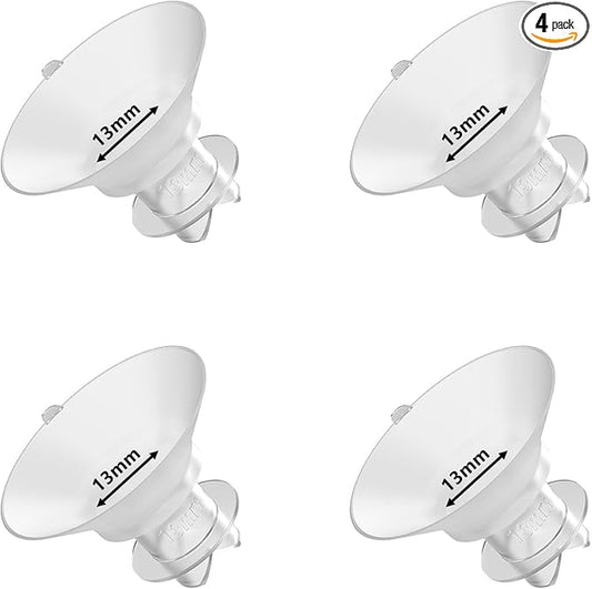 Upgraded Flange Inserts 13mm for 24mm Flange/Shield of Most Pumps Compatible with Momcozy/Medela/Spectra/eufy/Elvie/Lansinoh/TSRETE/Paru Breast Pump, Reduce 24mm Nipple Tunnel Down to 13mm, 4PCS