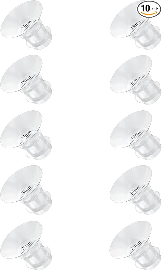 Flange Sizing Kit with 10PCS Flange Inserts 13/15/17/19/21mm Compatible with Momcozy/Spectra/Medela/Elvie/TESETE/Bellaaby,Flange Insert Kit for 24mm Flanges/Shield Breast Pumps