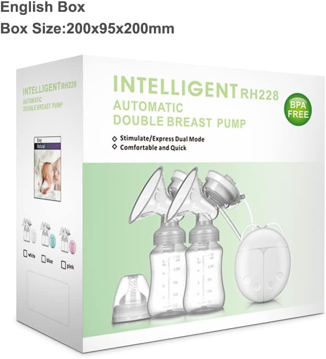 Breast Pump - Automatic Double Electric Breast Pump Extractor De Leche Manual 3 Modes, 9 Levels，White