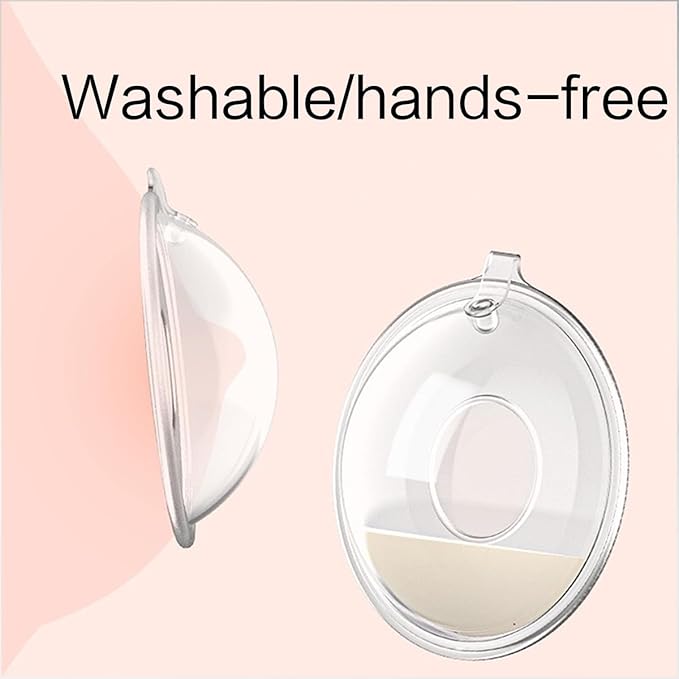 Breast Shells with Plugs, Milk Saver, Nursing Cups, Nursing Moms to Ease Nipple Pain, BPA-Free and Reusable, Protect Sore Nipples for Breastfeeding (Pink, 2 Count))