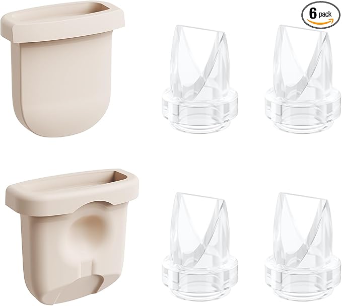 6pcs Breast Pump Parts, 4pcs Duckbill Valves and 2pcs Silicone Diaphragm Compatible with eufy S1 Pro/S1/E10 Wearable Breast Pump, Replace for eufy Pump Diaphragm Duckbill Valve,Not Original Parts