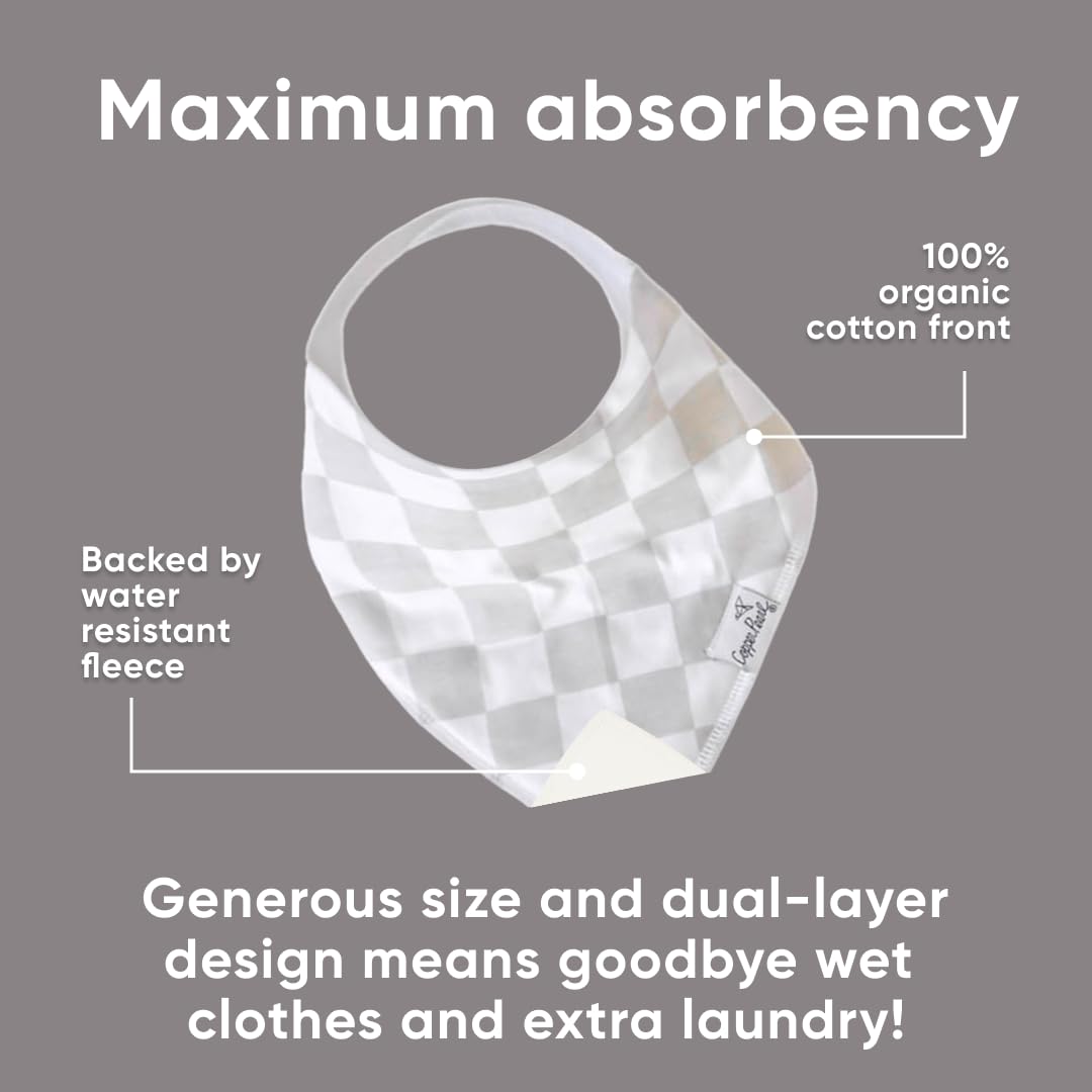 Copper Pearl 6 Pack Soft Cotton Baby Bibs for Drooling and Teething, Absorbent Drool Bibs for Baby Girl and Boy, Adjustable to Fit Newborns to Toddlers, Tons of Styles (Henry Set)