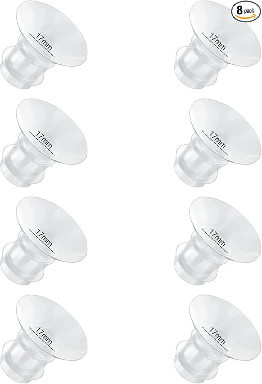 Flange Inserts 17mm 8PC Compatible with Momcozy S12 pro/S9 pro/S9/S10/S12/Medela/TSRETE/Spectra/Bellababy etc 24mm Wearable Breast Pump, Reduce 24mm Tunnel Down to Correct Size