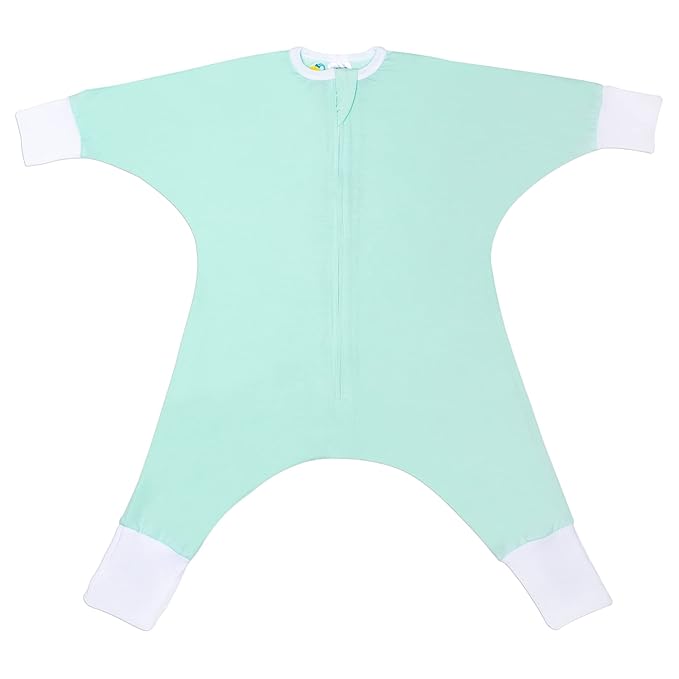 SleepingBaby Flying Squirrel Toddler Pajamas with Practical Zipper for Quick Diaper Changes and Travel Comfort - Mint - 12-24 Months