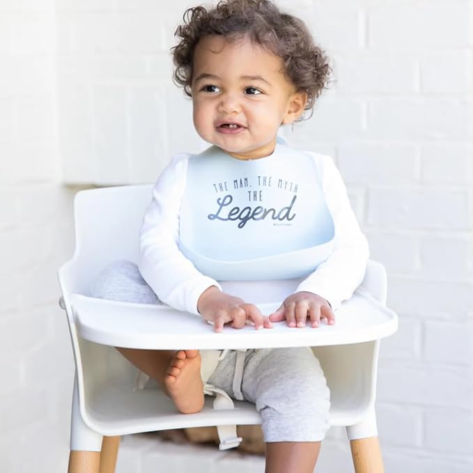 Baby Bib for Eating by Bella Tunno, Waterproof Silicone Bib with Large Food Catcher, Adjustable Fit for Babies 4-12 months & Toddlers 1-3 Years, Boys & Girls, Lil Hangry