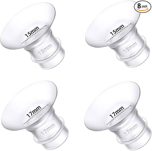 Flange Inserts 15mm 17mm for Medela,Spectra 24mm Shields/Flanges,Compatible with TSRETE,CPPSLEE,Momcozy S9/S9Pro/S12/S12Pro Wearable Breast Pump,Reduce 24mm Nipple Tunnel Down to 4pcs