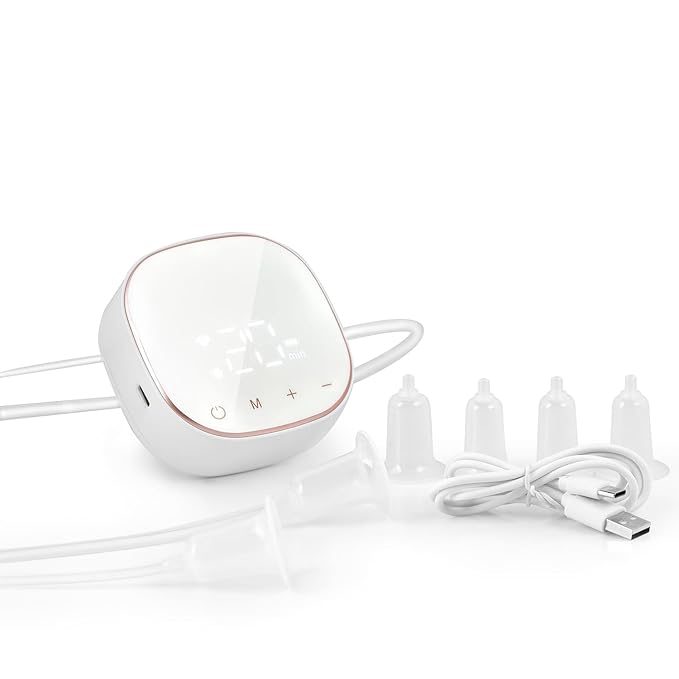 Electric Nipple Corrector for Flat or Inverted Nipples, Rechargeable Nipple Puller Sunken and Shy Nipples 6 Corrector Covers for Women Girl