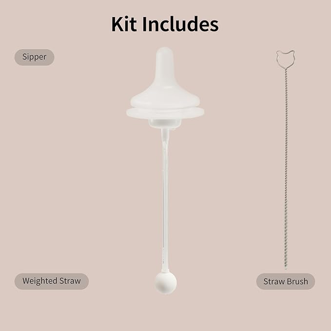Pigeon Natural Weaning Silicone Sipper Conversion Kit - Smooth Toddler Transition Set | Includes Soft Sipper, Weighted Straws, and Cleaning Brushes | Ideal for Ages 6 Months+