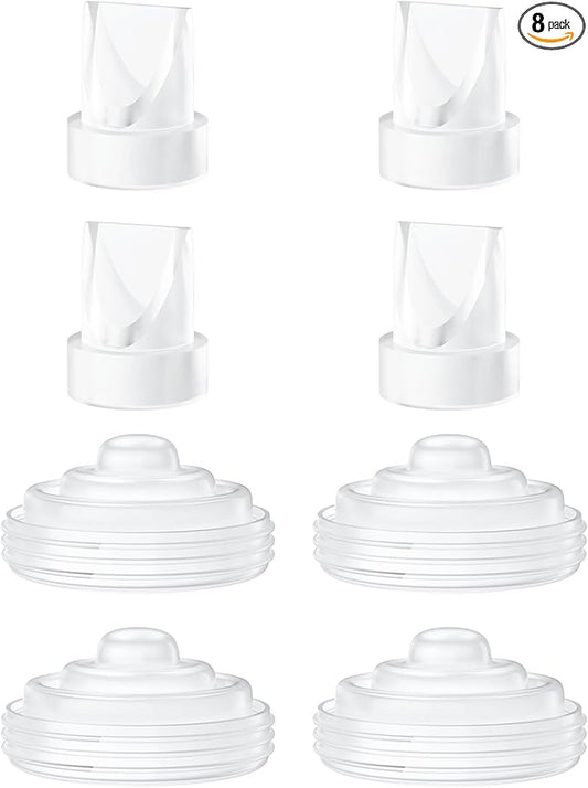 Breast Pump Parts Compatible with Momcozy M5 Replacement to Momcozy Duckbill Valves 4PCS and Silicone Diaphragms 4PCS, Not Original Mom Cozy M5 Replacement Parts