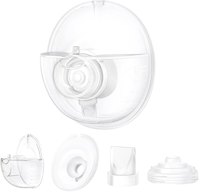 One Full Set Collector Cup Only Compatible with Momcozy M5 Breast Breast Pump Replacement Accessories, Full Breastpump Parts with 24mm Flange,Collector,Duckbill Valves,Diaphragm