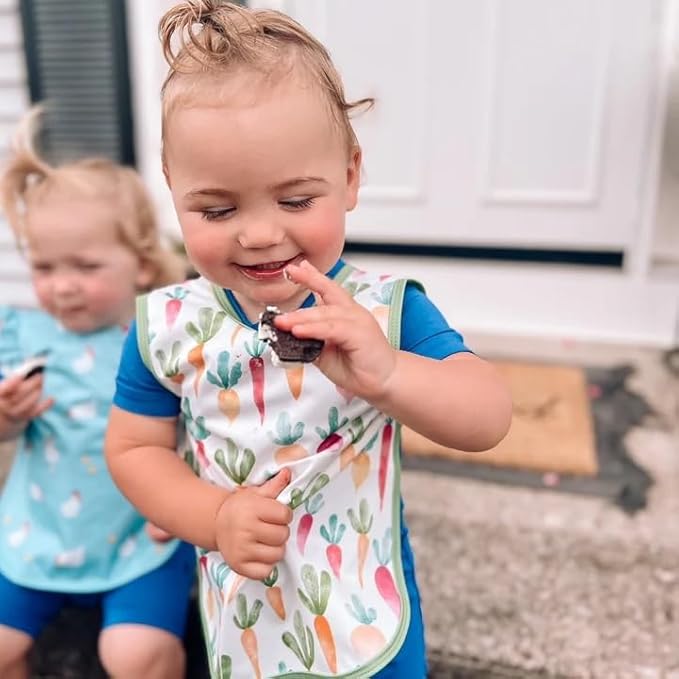 BapronBaby Farm Produce Bapron - No Neck Tie Safer Bib for Baby & Toddler - Soft Waterproof Stain Resistant - Machine Washable - Sz Preschool 3-5yrs