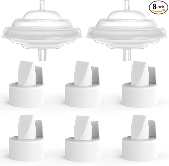 [8-Count] Papablic Duckbill Valves and Backflow Protector Compatible with Spectra S1 Spectra S2 Spectra 9 Plus Breast Pumps, Not Original Spectra Pump Parts, BPA/DEHP Free