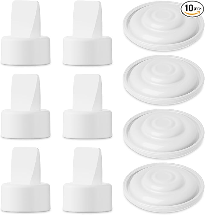 10PCS Breast Pump Parts Compatible with Spectra S2 Spectra S1, 6 Pack Silicone Duckbill Valve & 4 Pack Silicone Diaphragm for Spectra Breastpump Parts, Not Original Spectra Replacement Accessories