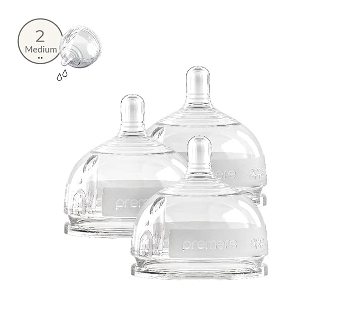 Inttero Breast-Mimic Anti-Colic & Air-Free Vent Nipples - Medium Flow (3-6 Months / 2 Holes) / 3-Pack