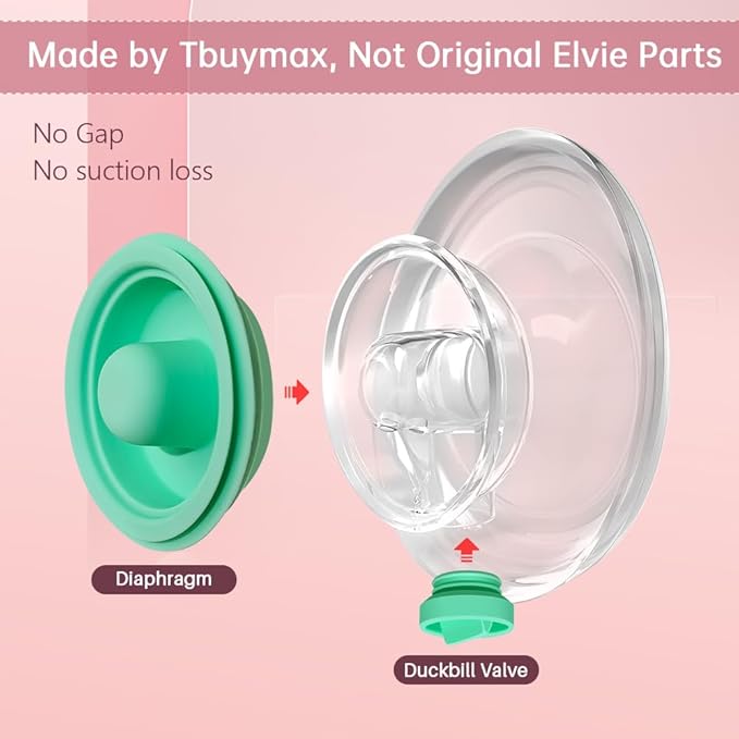 TB Tbuymax 4pc Diaphragm and 8pc Duckbill Valves Compatible with Elvie Stride Breast Pump Parts, Replace for Elvie Stride Pump Not Original Pump Seals Membrane Accessories