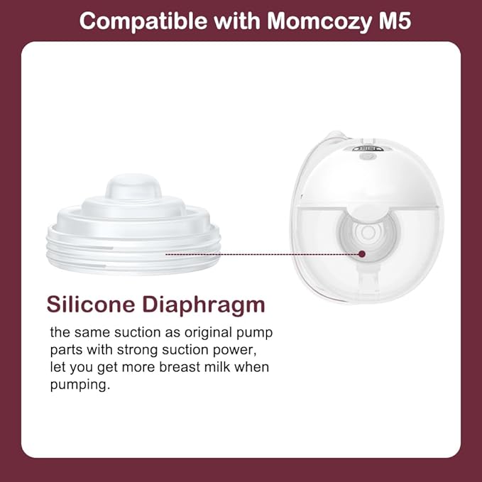 4PCS Diaphragm Compatible with Momcozy M5 Wearable Breast Pump, Silicone Diaphragm Replacement Parts for Momcozy M5 Brest Pump, Not Original Mom Cozy Accessories