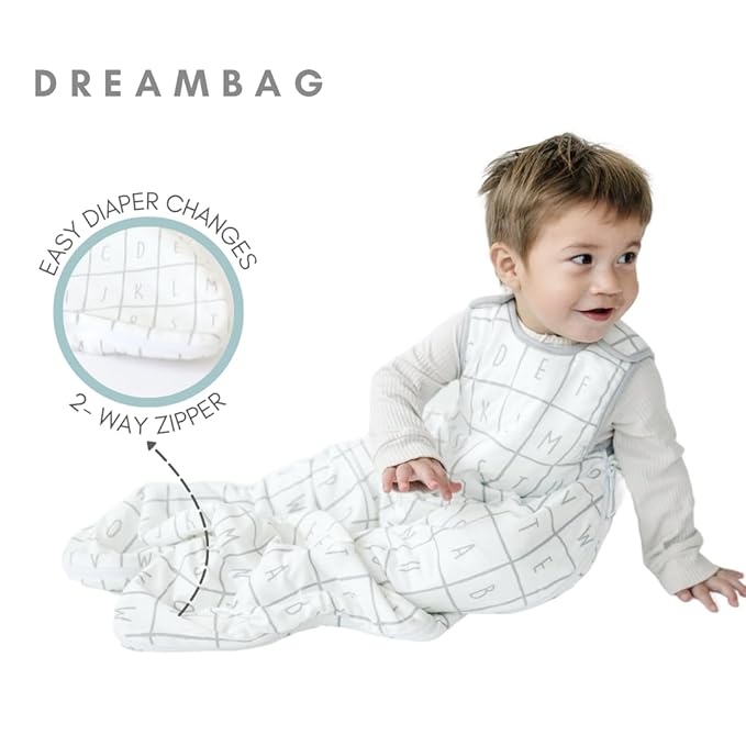 Tealbee Grow with Baby Sleep Sack – Adjustable Fit 6–24 Months for Babies & Toddlers, Soft Rayon from Bamboo Sleep Bag, All Season 1.2 TOG Wearable Blanket with 2-Way Zipper – Alphabet