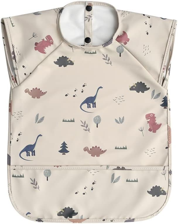 GZMM Waterproof Baby Bibs,Infant Toddler Extra Cover Feeding Bib With Food Catcher,Easy Clean & Washable